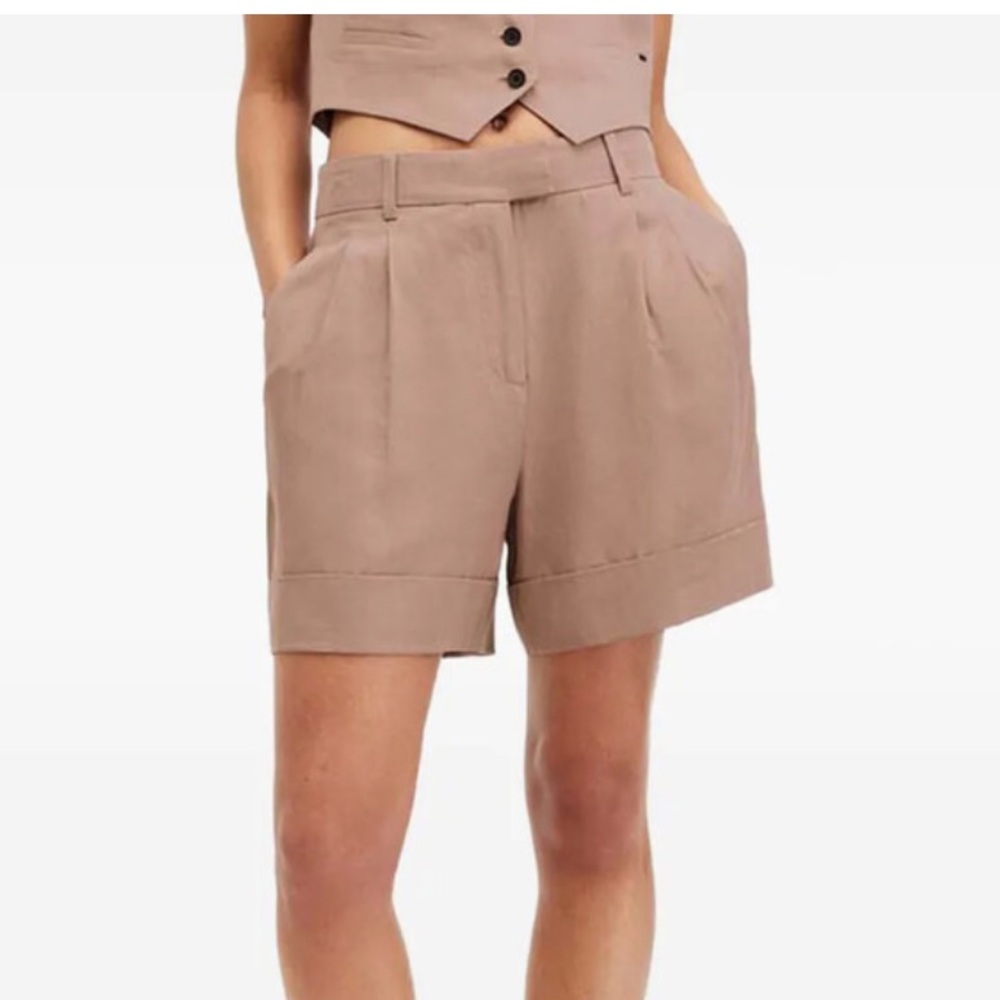 All Saints Deri Lyn Linen Blend Shorts